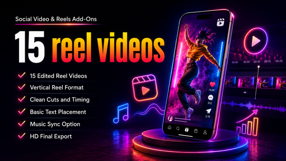 Social Video & Reels Add-Ons - 15 Reel Videos