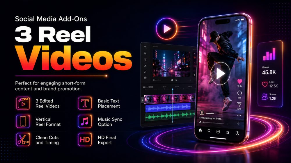 Social Video & Reels Add-Ons - 3 Reel Videos