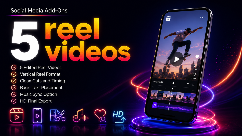 Social Video & Reels Add-Ons - 5 Reel Videos