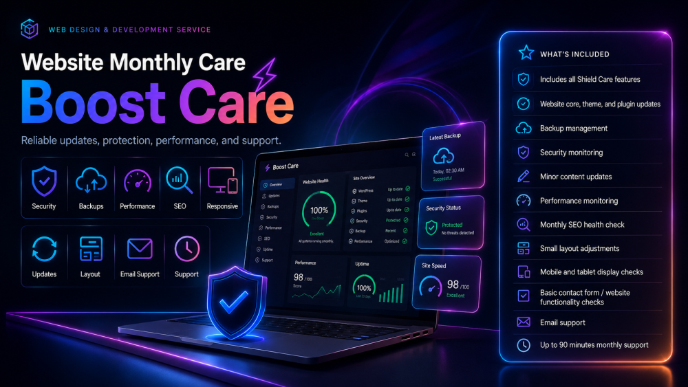 Website Monthly Care – Shield Care