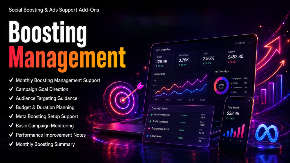 Social Boosting & Ads Support Add-Ons - Boosting Management