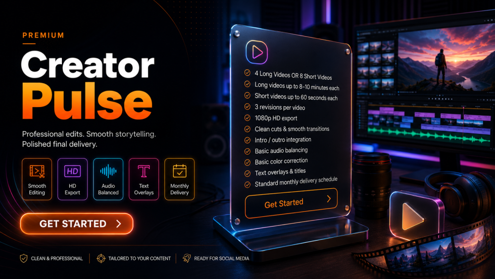 Monthly Video Editing Plan - Creator Pulse