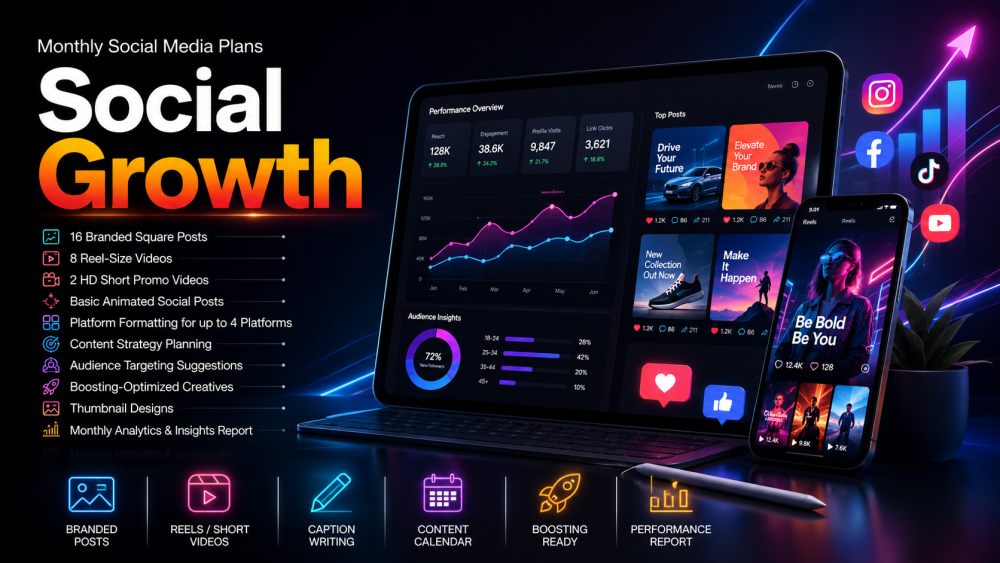 Monthly Social Media Plans - Social Growth