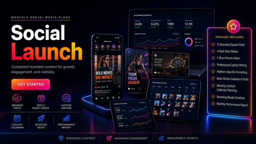 Monthly Social Media Plans - Social Launch