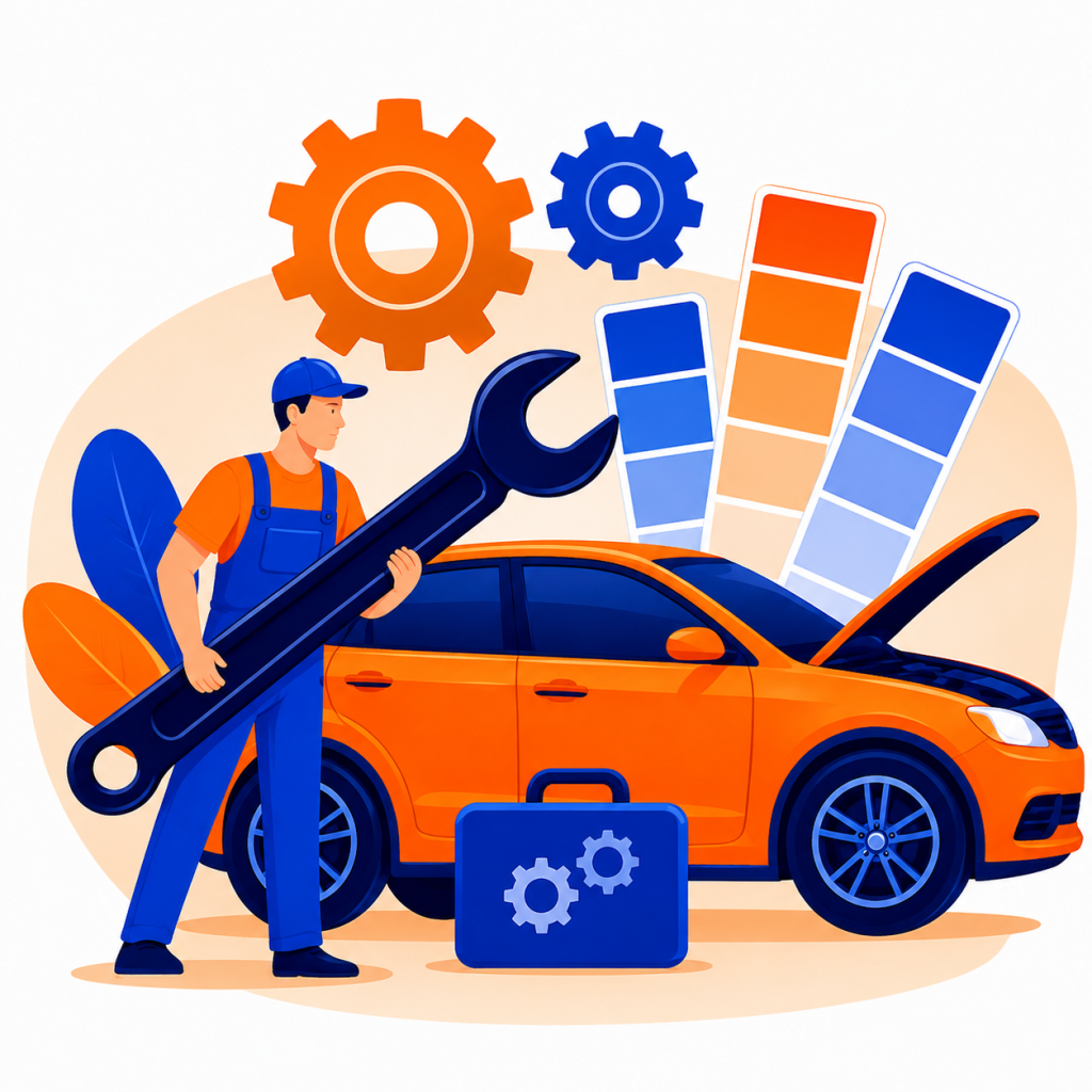 Automobile business creative service illustration