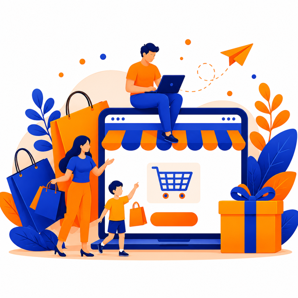 E-commerce business creative service illustration