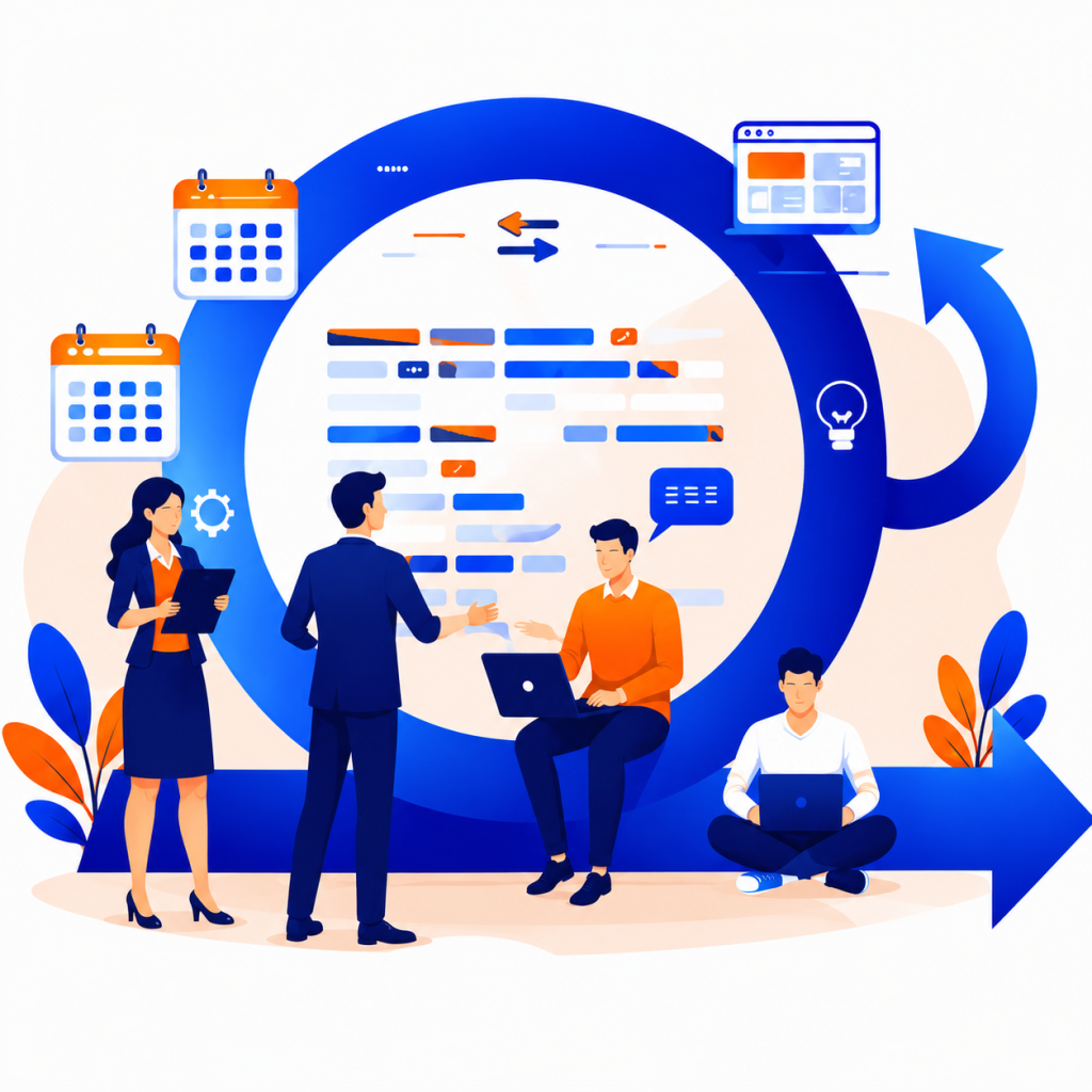 IT and software business creative service illustration