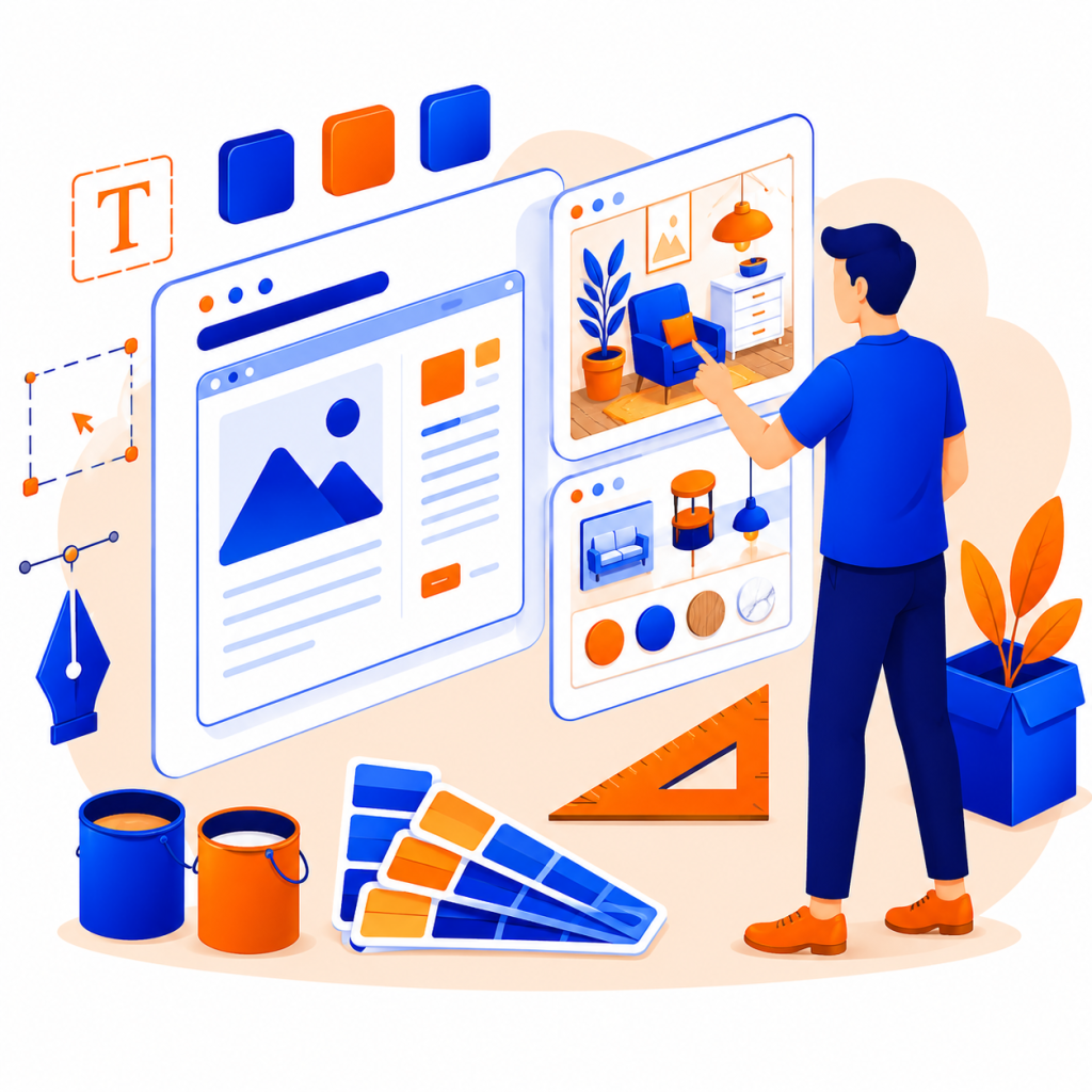 Interior design business creative service illustration