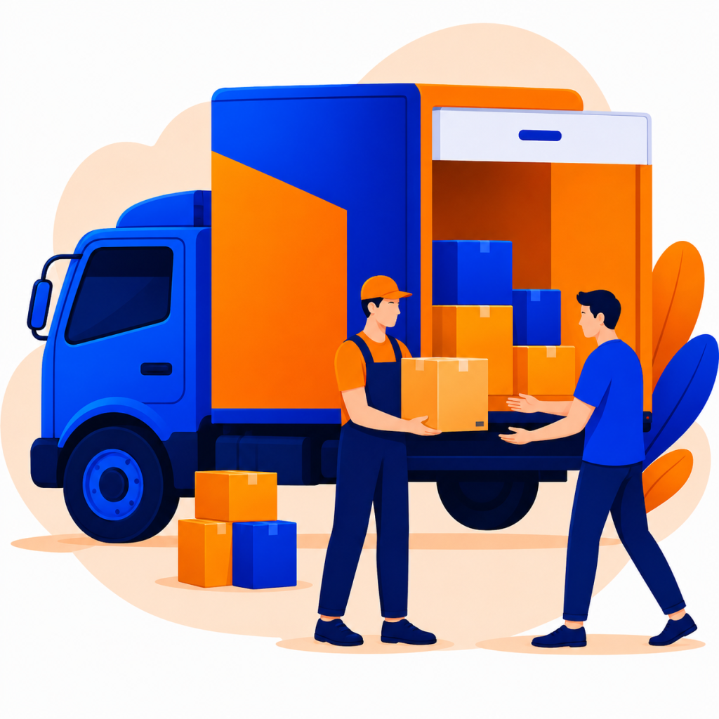 Logistics business creative service illustration