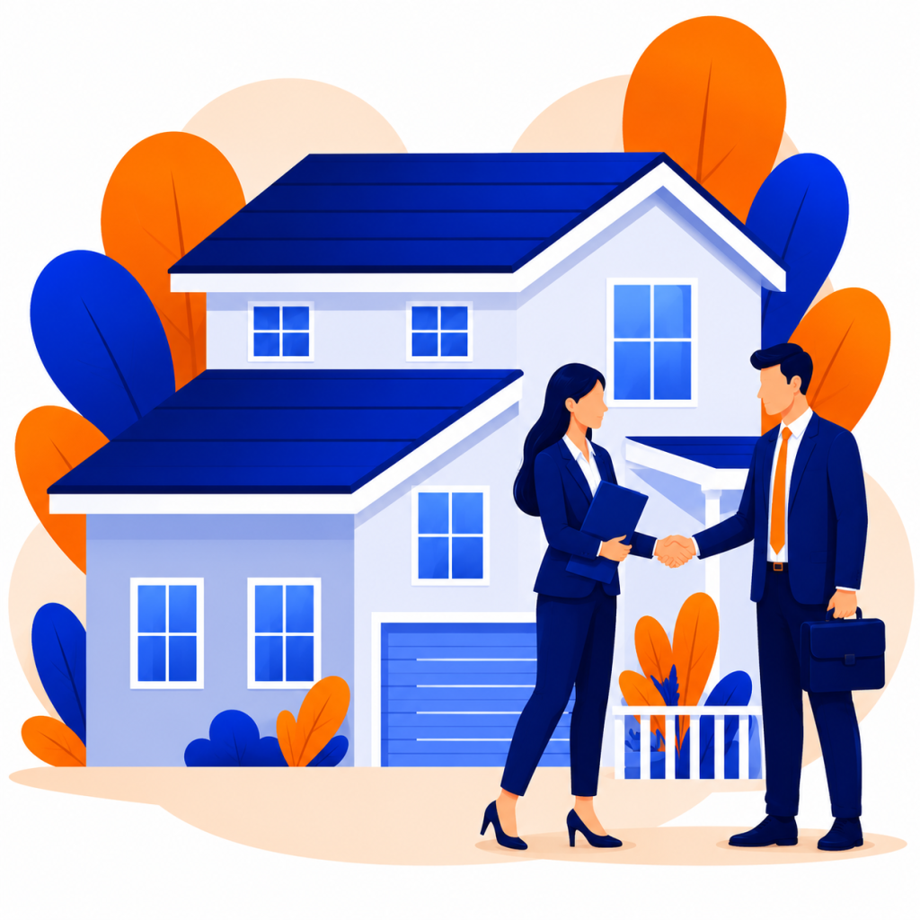 Real estate business creative service illustration